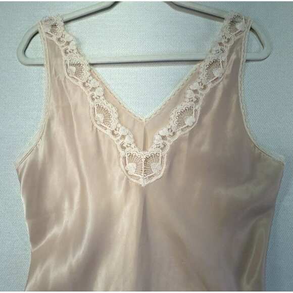 Vtg Barbizon Satin Remarque Womens Lace Chemise Medium Pale Pink Lace - Picture 3 of 14